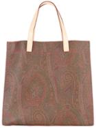 Etro Paisley Print Square Tote, Women's, Calf Leather/cotton/pvc/polyester
