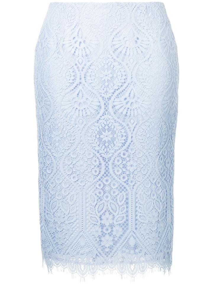 Alberta Ferretti Floral Print Pleated Skirt - Nude & Neutrals