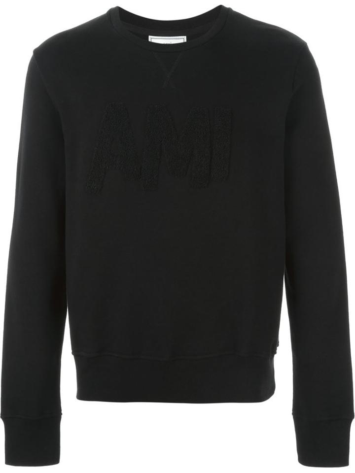Ami Alexandre Mattiussi Logo Patch Sweatshirt, Men's, Size: Xl, Black, Cotton