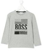 Boss Kids - Long Sleeved T-shirt - Kids - Cotton - 4 Yrs, Grey