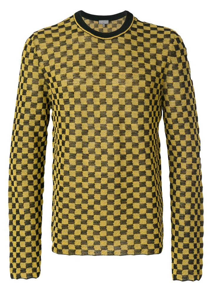 Lanvin Checker Patterned Sweater - Yellow & Orange