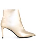 Balenciaga All Time Mirror Effect Booties, Women's, Size: 37, Grey, Patent Leather/leather