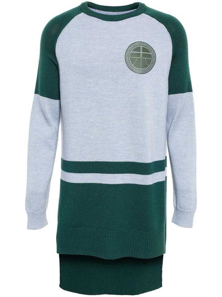 Astrid Andersen Long-line Varsity Sweater - Grey