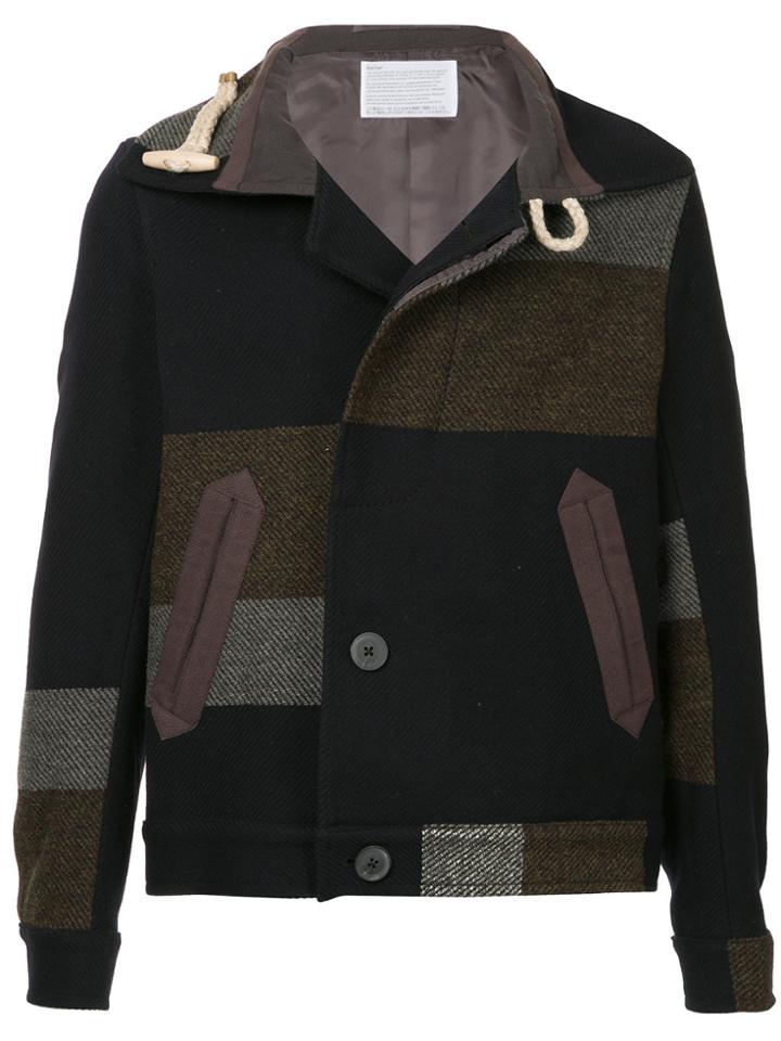 Kolor Colour-block Fitted Coat - Blue