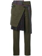 Sacai Skirt Layered Trousers - Green