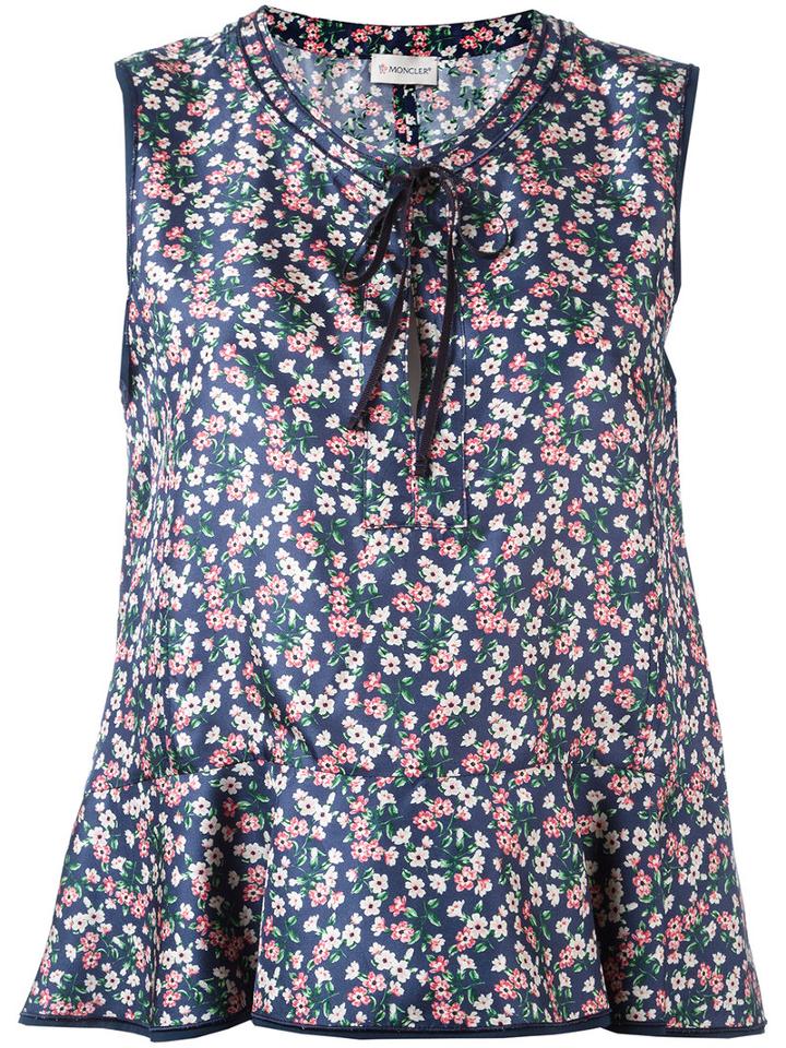 Moncler Floral Flared Blouse, Women's, Size: 44, Silk