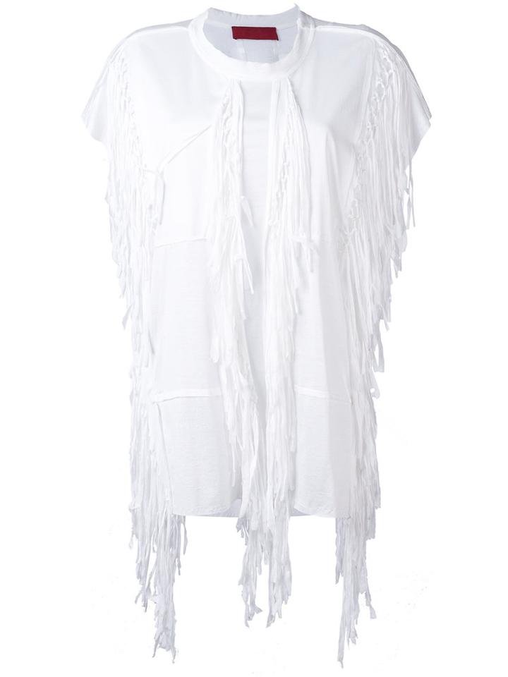 Di Liborio Fringed T-shirt, Women's, Size: 38, White, Cotton