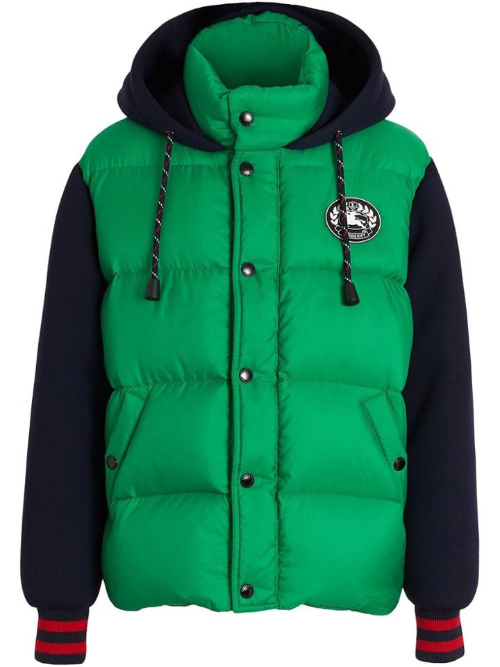 Burberry Neoprene Down-filled Hooded Jacket - Green