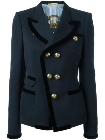 Balenciaga Vintage Double Breasted Jacket, Women's, Size: 38, Blue