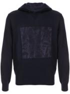 Giorgio Armani Contrast Print Hoodie - Blue