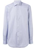 Kiton - Striped Shirt - Men - Cotton - 38, Blue, Cotton