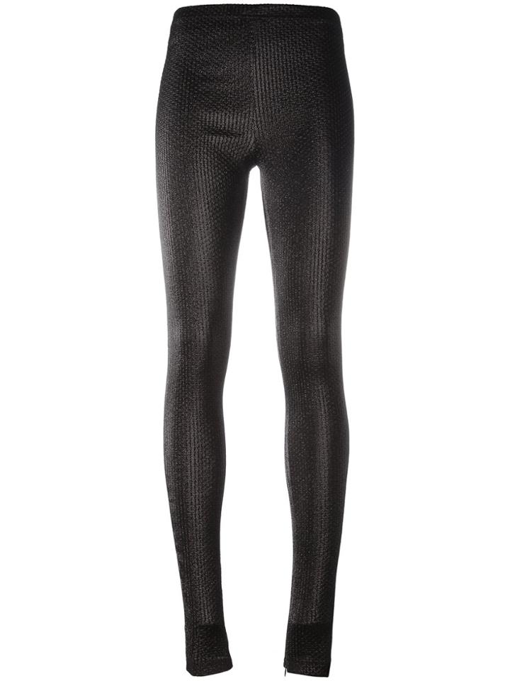 Area Textured Leggings - Black