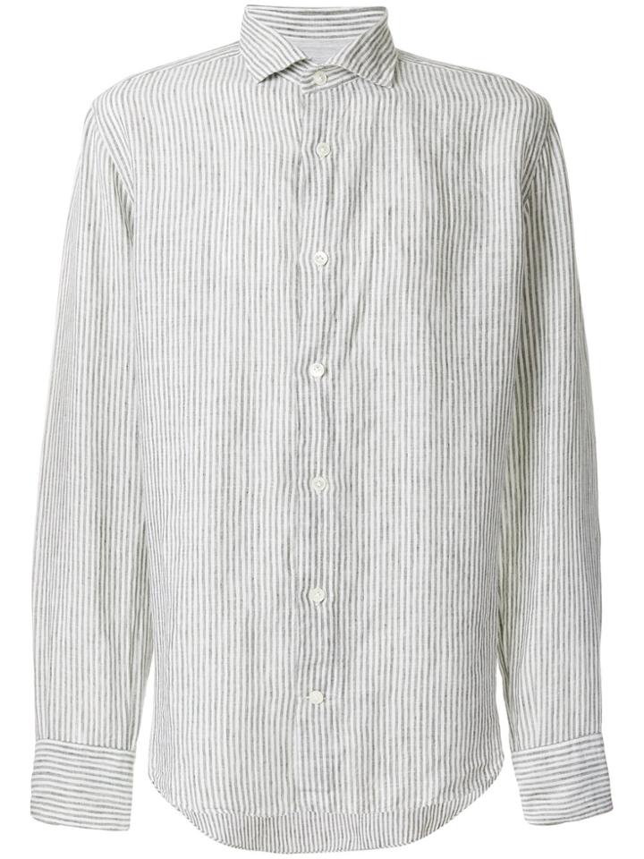 Eleventy Striped Fitted Shirt - White