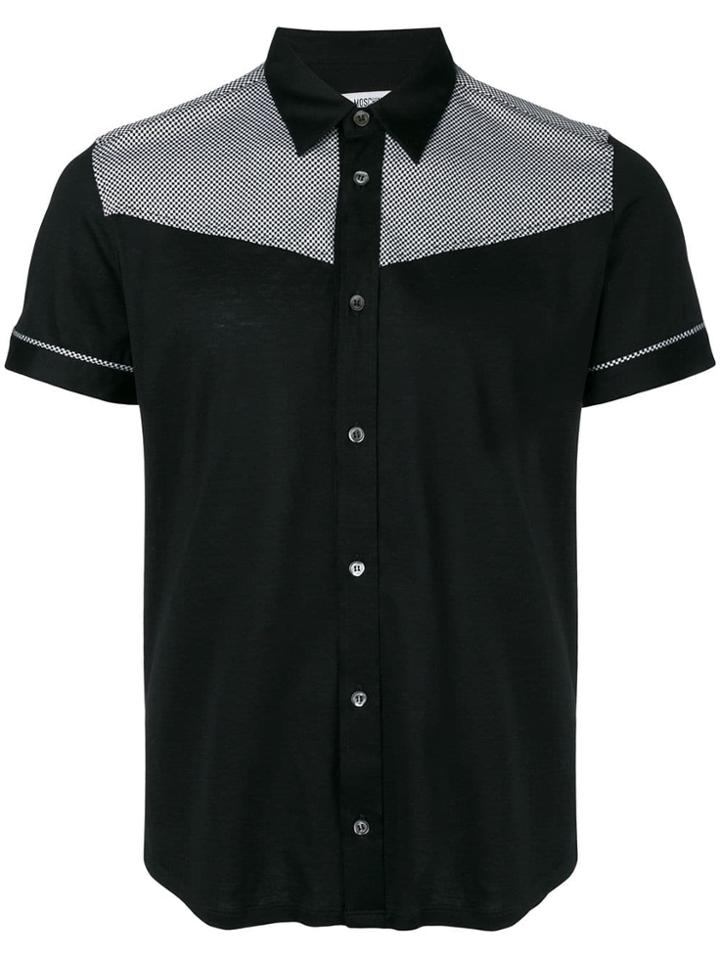 Moschino Short Sleeved Check Shirt - Black