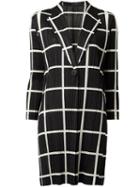 Issey Miyake Grid Print Pleated Coat