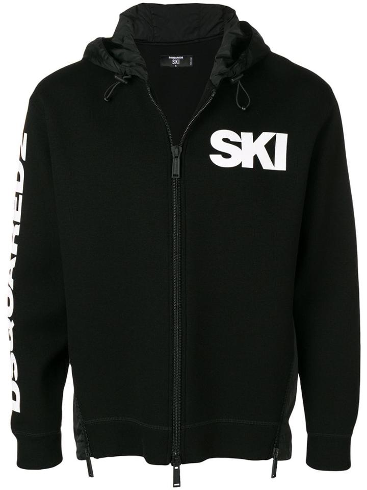 Dsquared2 Ski Print Hoodie - Black