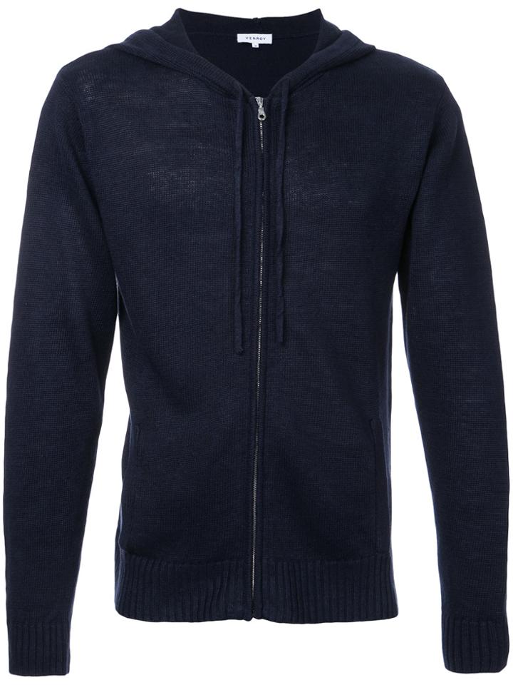 Venroy Knitted Zipped Hoodie - Blue