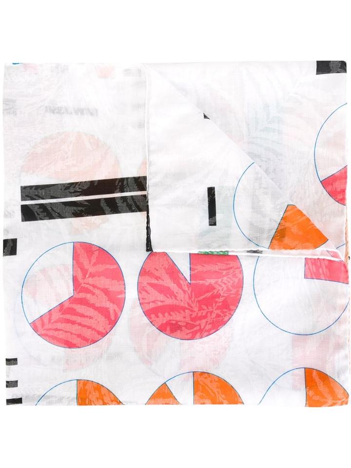 Chalayan 'statistics' Scarf, Adult Unisex, White, Polyester