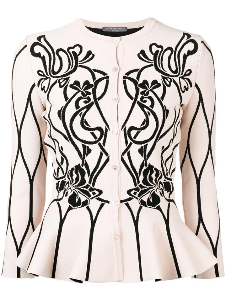 Alexander Mcqueen Peplum Cardigan - Nude & Neutrals