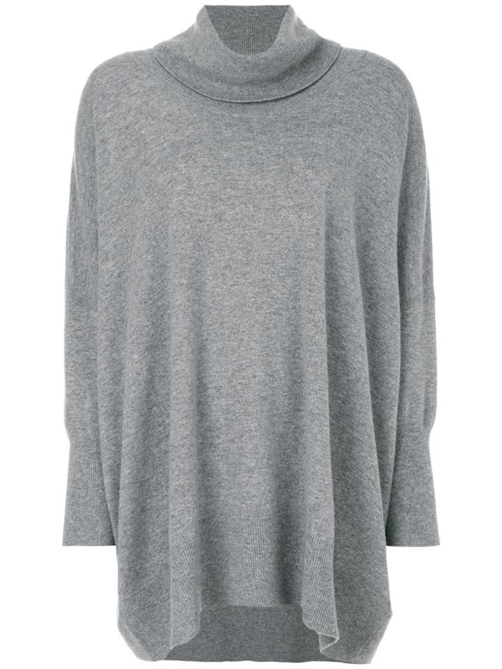 N.peal Cowl Neck Poncho - Grey