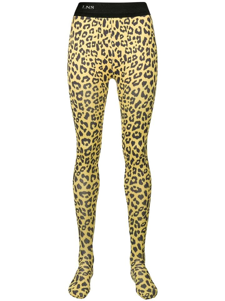 Laneus Leopard Print Leggings - Yellow & Orange
