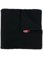 Saint Laurent - Embellished Patch Knitted Scarf - Women - Wool - One Size, Black, Wool