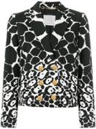 Gucci Vintage Animal Print Double-breasted Jacket - Black