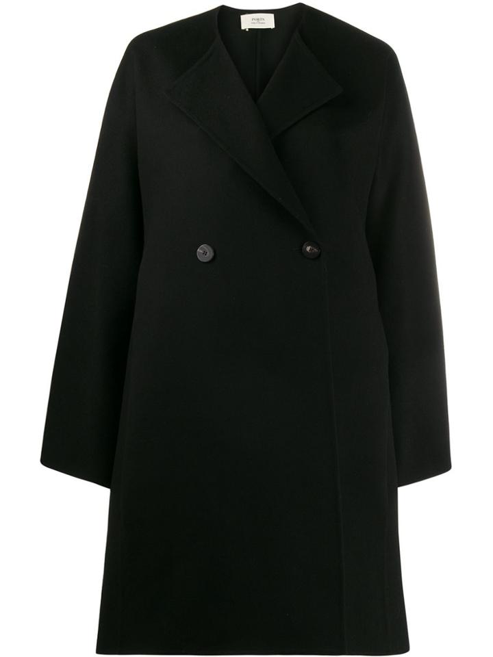 Ports 1961 Double-breasted Coat - Black