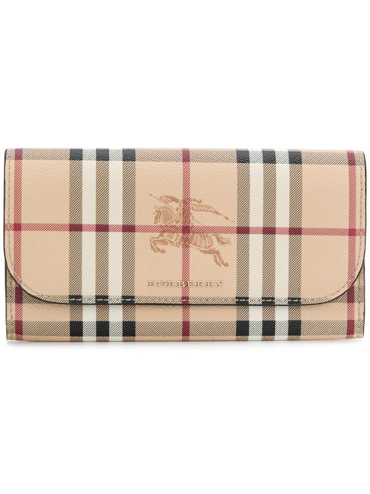 Burberry Haymarket House Check Wallet - Brown