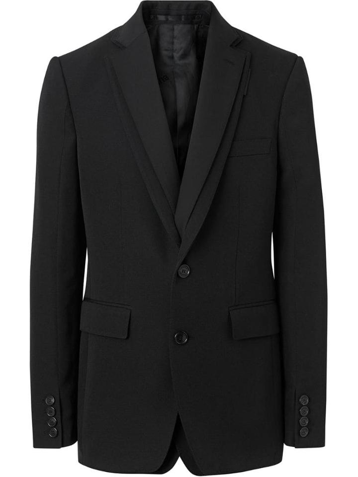 Burberry English Fit Reconstructed Wool Tailored Jacket - Black