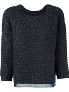 Steffen Schraut Metallic Knit Sweater, Women's, Size: 36, Blue, Polyester/acrylic/metal