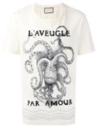 Gucci - L'aveugle Par Amour Slogan T-shirt - Men - Cotton - L, Nude/neutrals, Cotton