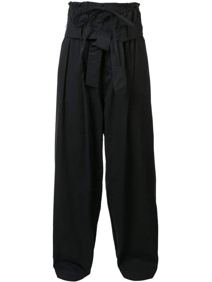 Craig Green Draped Elastic Waistband Trousers, Men's, Size: Small, Black, Cotton/polyester/nylon