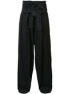 Craig Green Draped Elastic Waistband Trousers, Men's, Size: Small, Black, Cotton/polyester/nylon