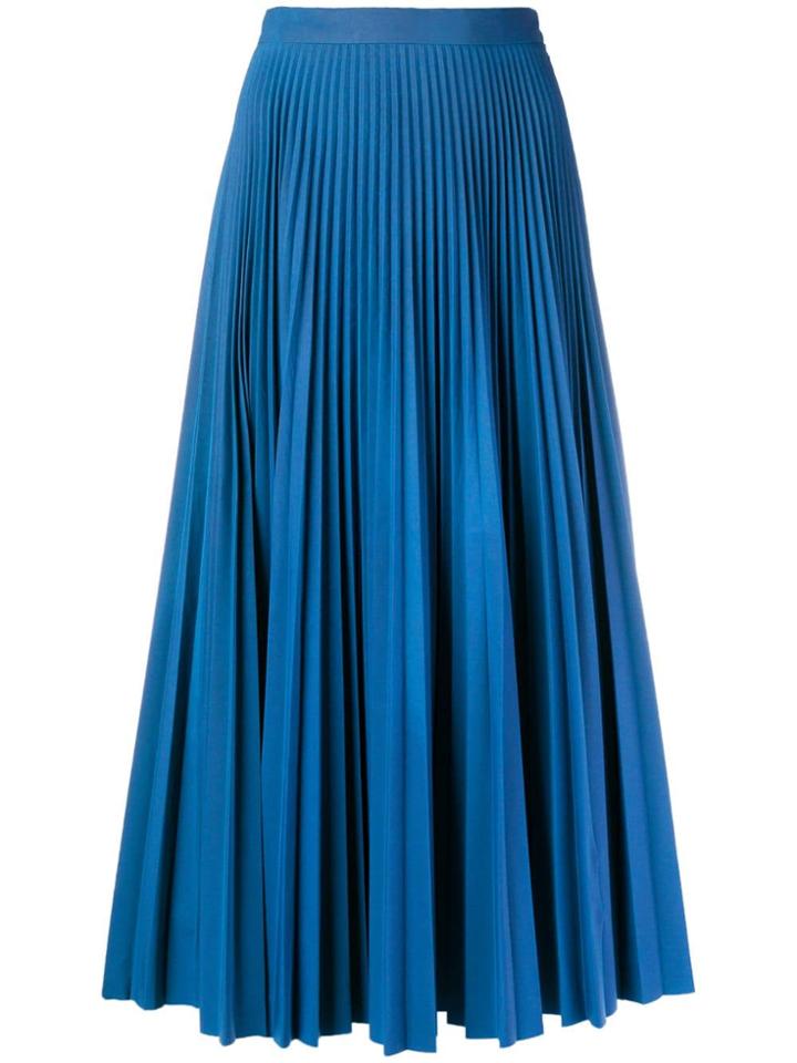 Maison Margiela Pleated Midi Skirt - Blue