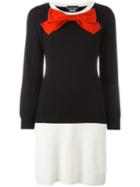 Boutique Moschino Bow Front Sweater Dress, Women's, Size: 38, Black, Cotton/virgin Wool