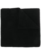 Stone Island Ribbed Knit Scarf - Black