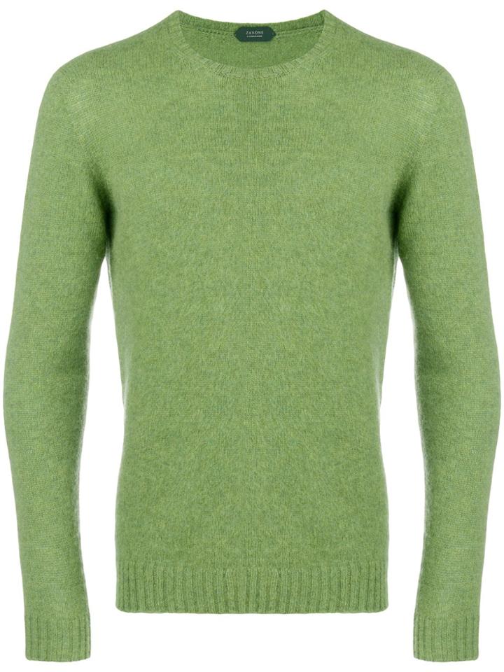 Zanone Longsleeved Knitted Jumper - Green