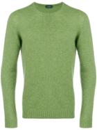 Zanone Longsleeved Knitted Jumper - Green