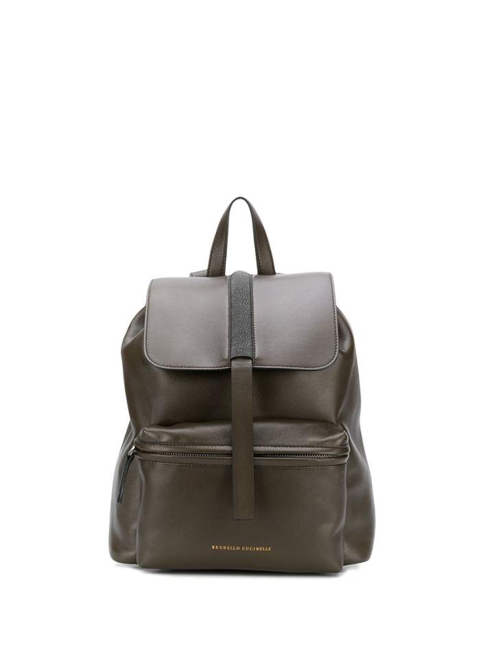 Brunello Cucinelli Bead Embroidered Backpack - Green