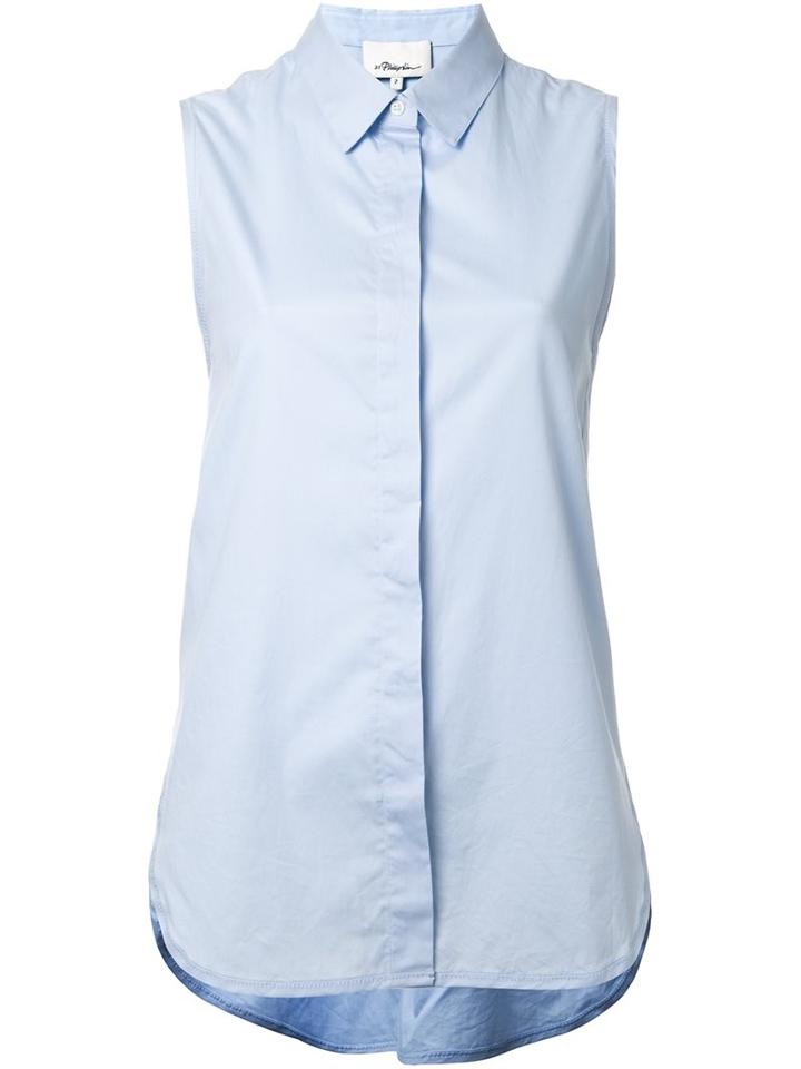 3.1 Phillip Lim Sleeveless Shirt, Women's, Size: 2, Blue, Cotton
