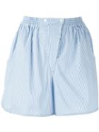 Jil Sander Navy Striped Panel Detail Shorts - Blue