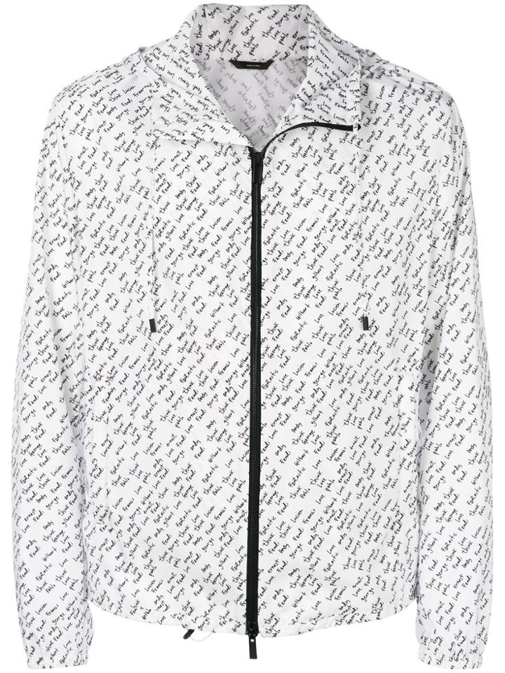 Fendi Linear Print Lightweight Jacket - White