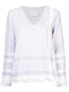 Cecilie Copenhagen Patterned Long Sleeve Top - White