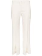 Alexander Mcqueen Lace-split Wool Blend Trousers - White