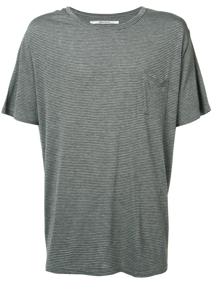 Robert Geller - Striped T-shirt - Men - Rayon - 48, Grey, Rayon