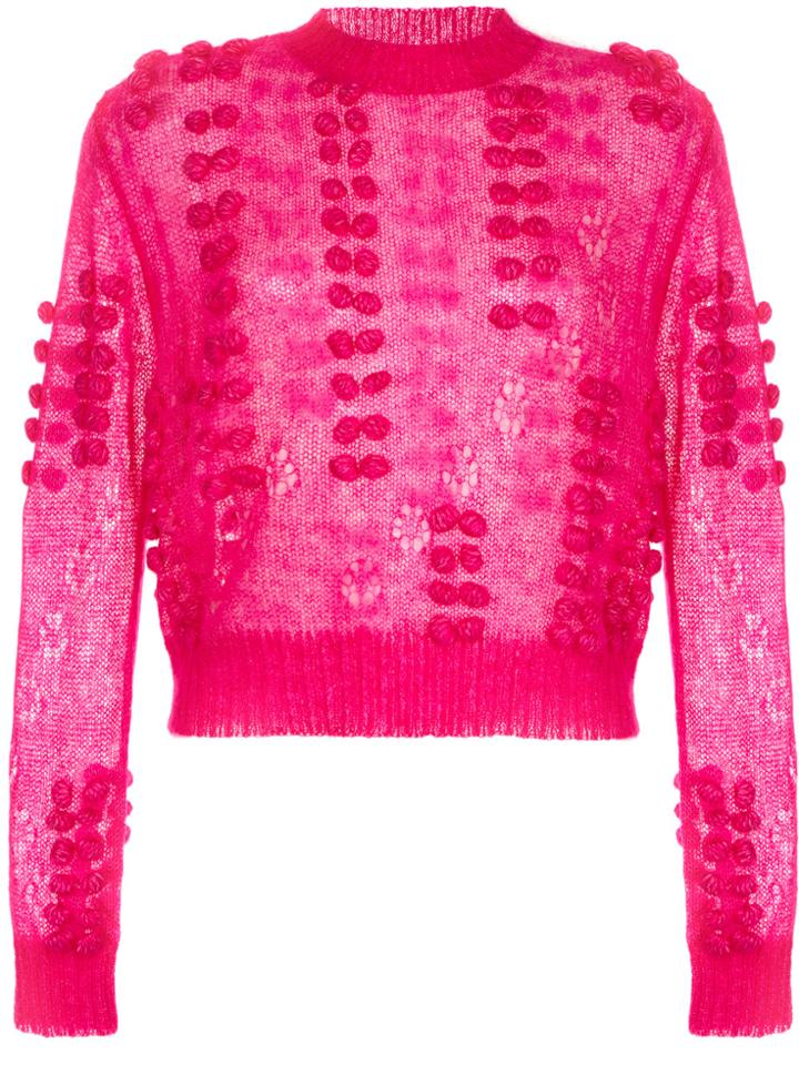 Aje Fawcett Sheer Sweater - Pink & Purple