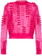 Aje Fawcett Sheer Sweater - Pink & Purple