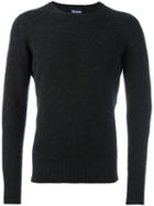 Drumohr Crew Neck Jumper, Men's, Size: 54, Black, Lambs Wool