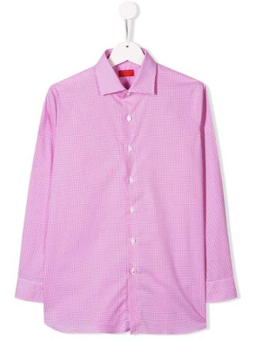 Isaia Kids Gingham Check Shirt - Pink